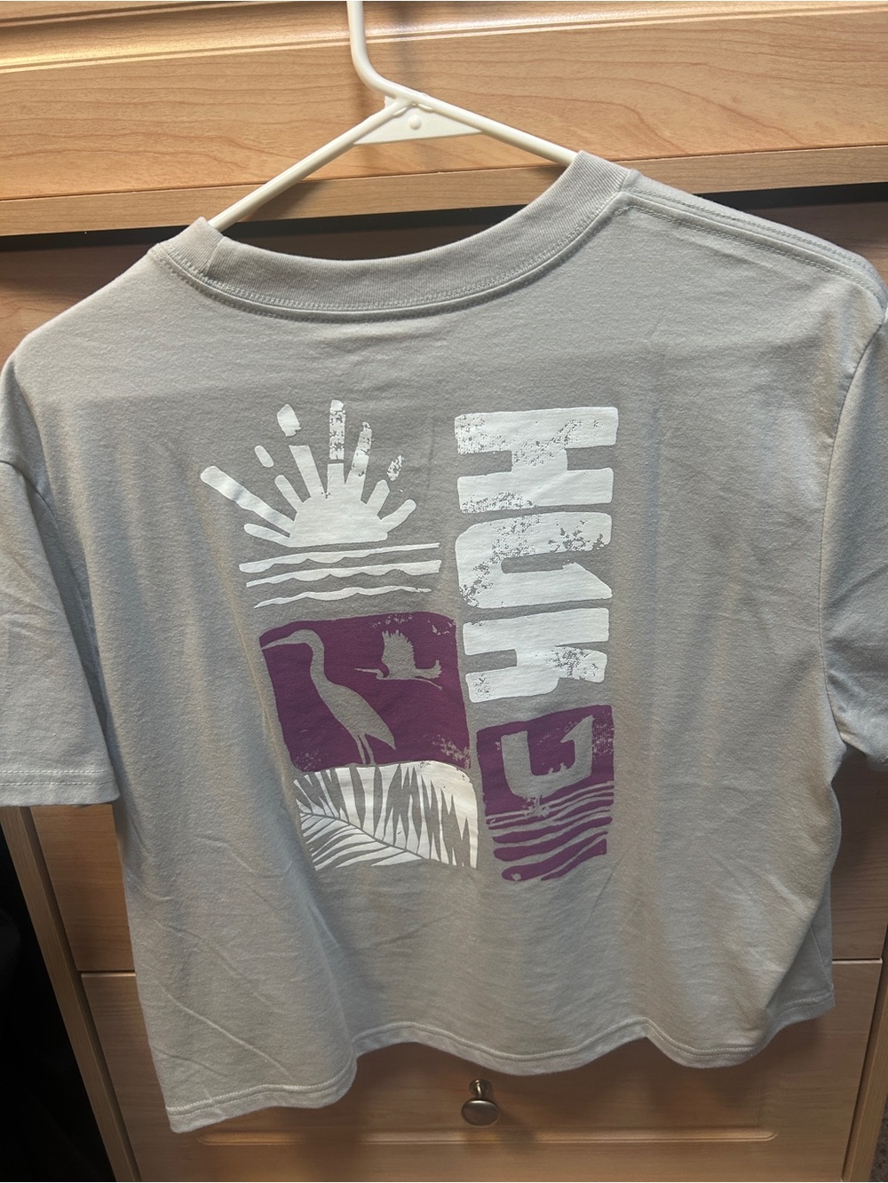 Light Gray crop Huk Tshirt - Picture 2 of 3